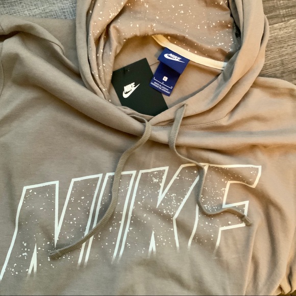 NIKE Rare Men's Tan Hoodie with Paint Splatter NWT - Picture 3 of 5